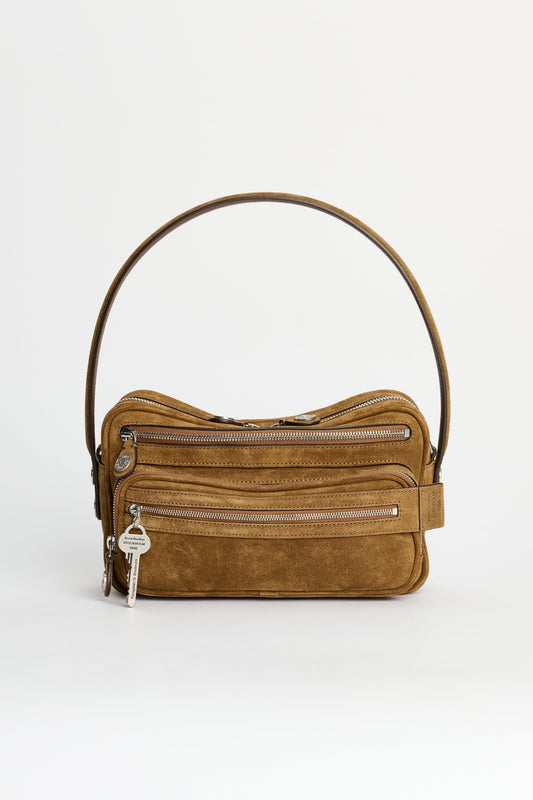 Acne Studios Camero Party Bag Suede Cognac Brown
