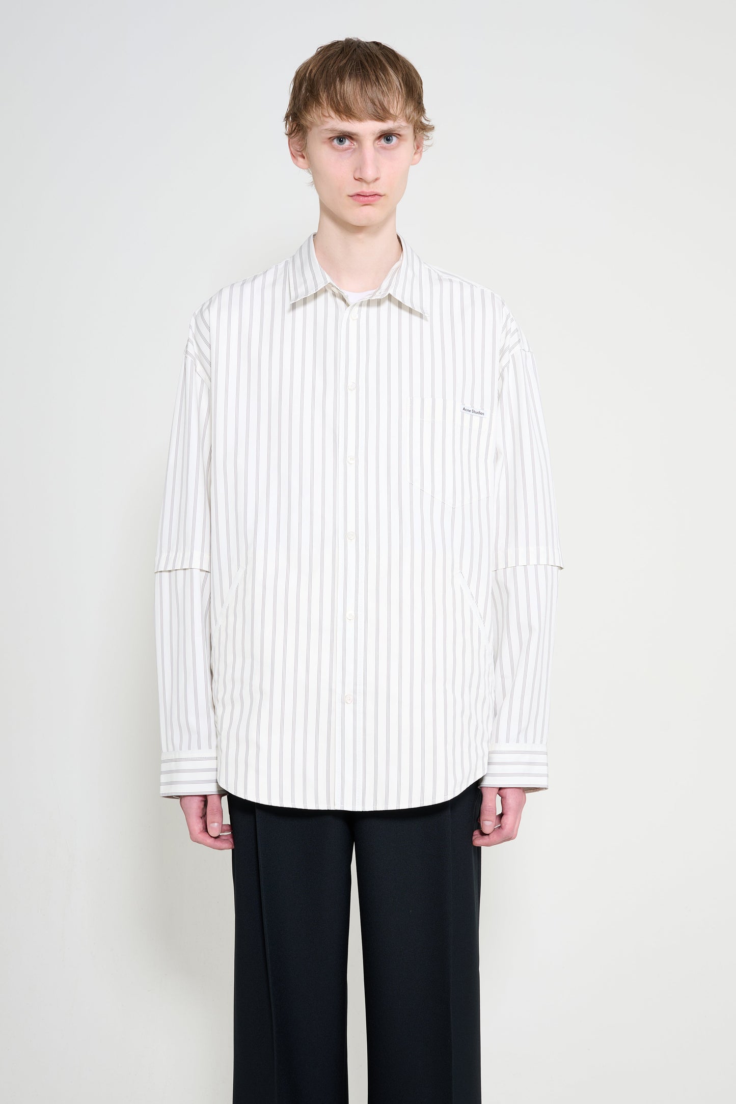 Acne Studios Double Sleeve Shirt Off White / Grey