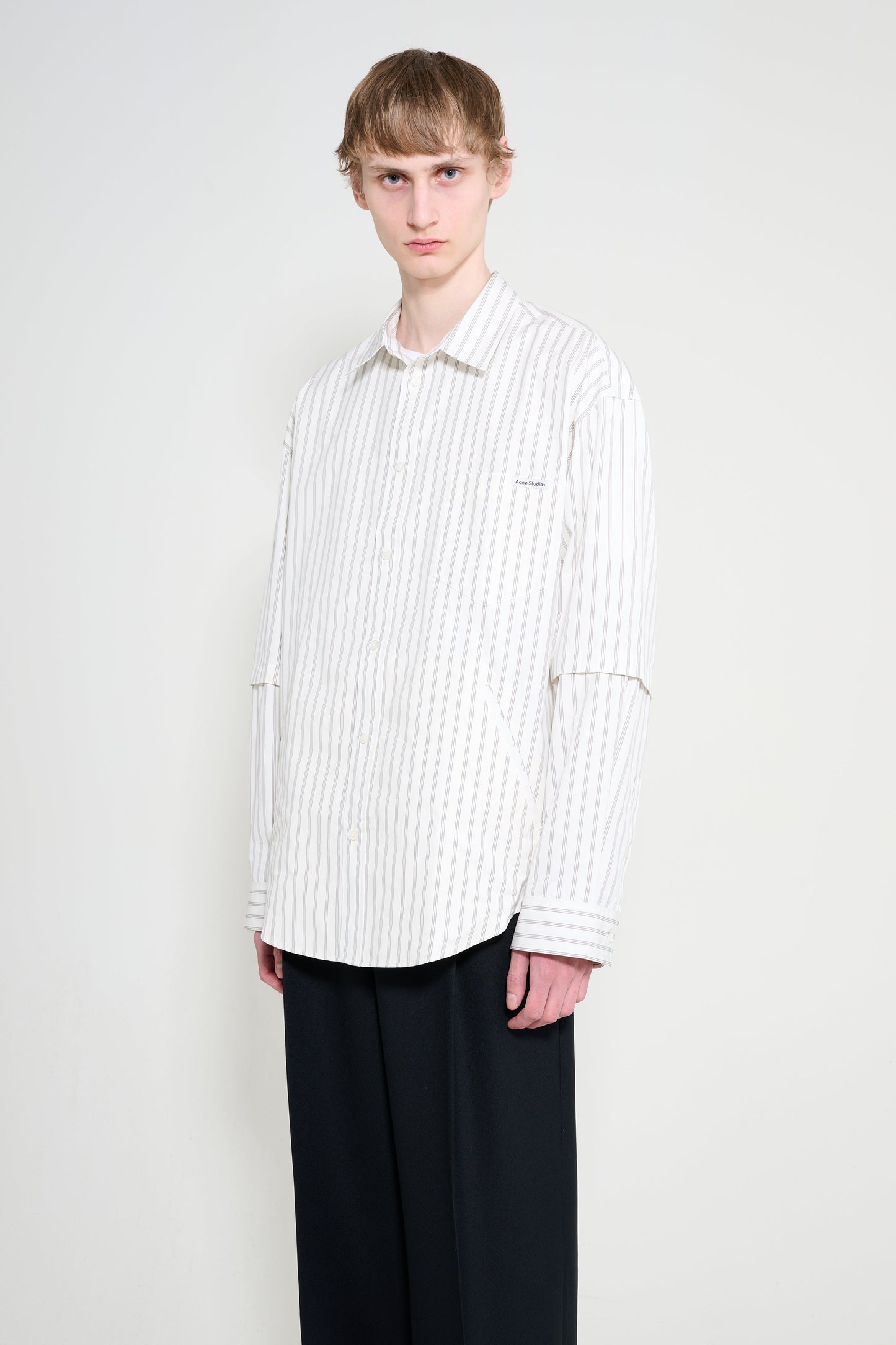 Acne Studios Double Sleeve Shirt Off White / Grey