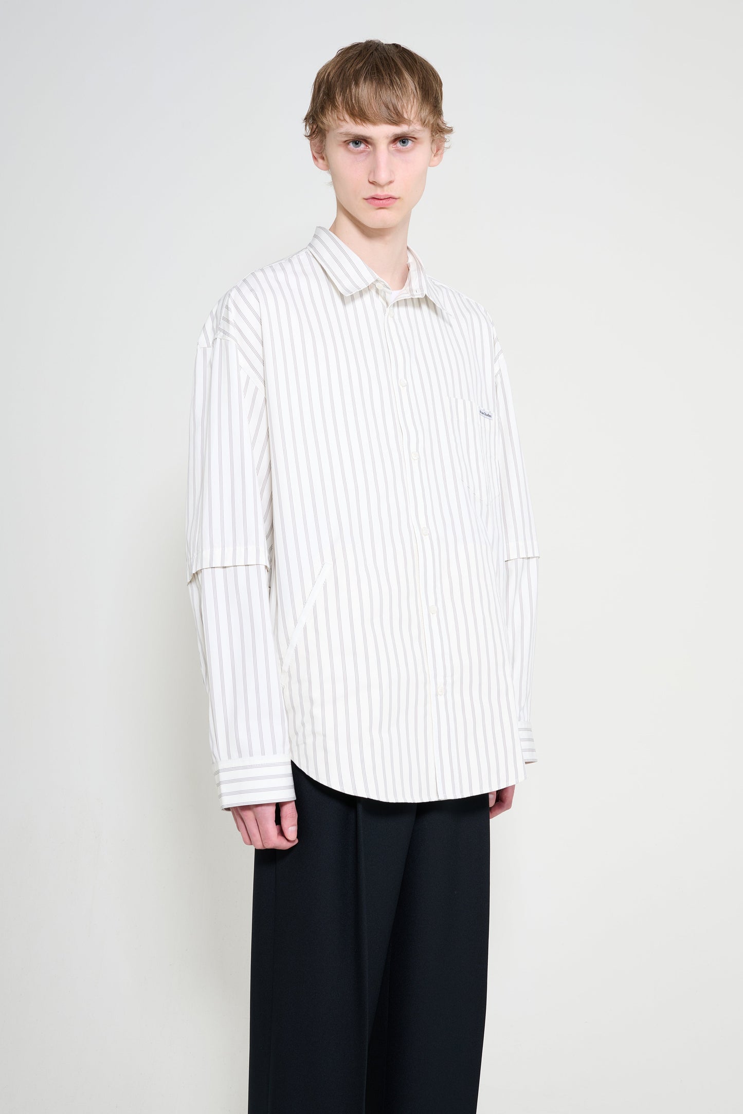Acne Studios Double Sleeve Shirt Off White / Grey