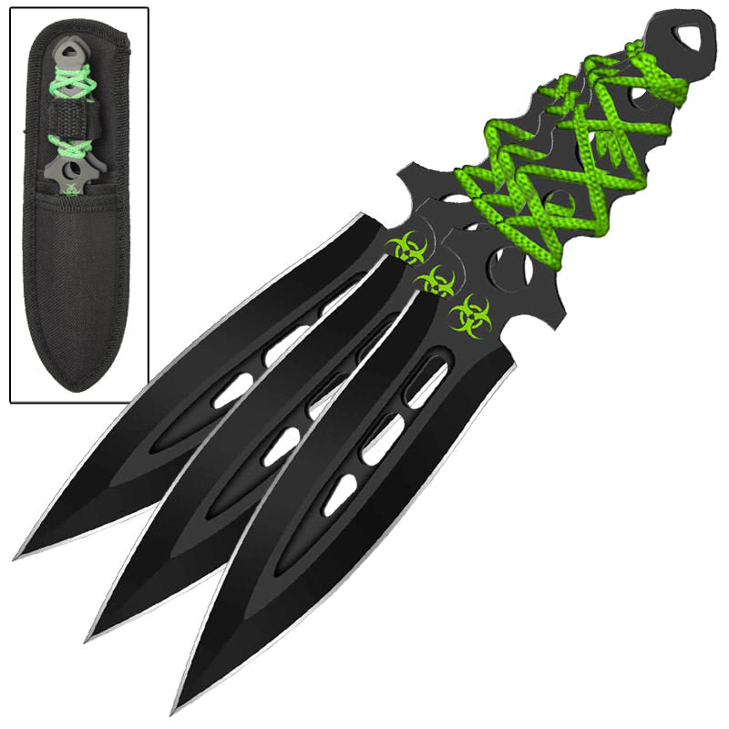 Airborne Biohazard 3 Pcs Zombie Throwing Knife Set