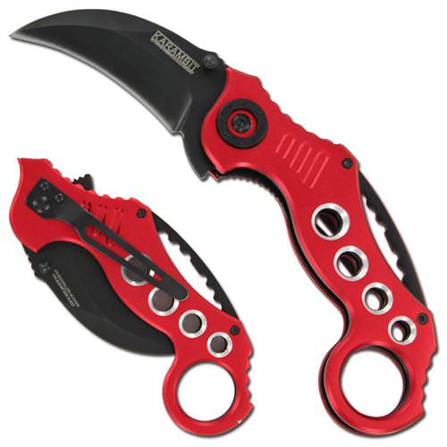 Spring Assist - 'Legal Automatic' Knife - Red Karambit Tactical