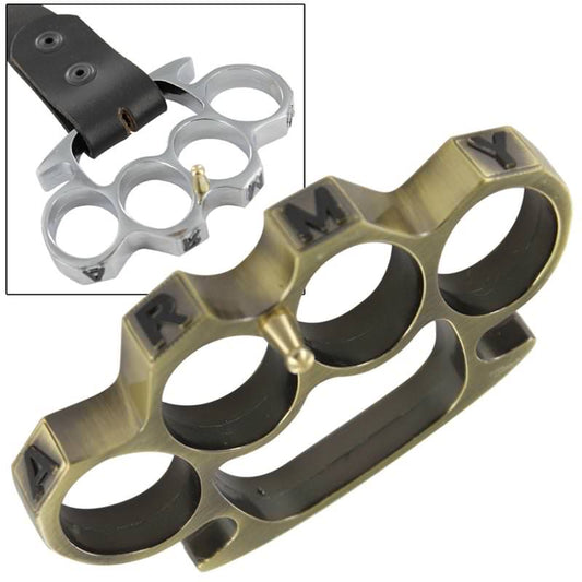 Army Strong Antiqued Brass Knuckle Buckle