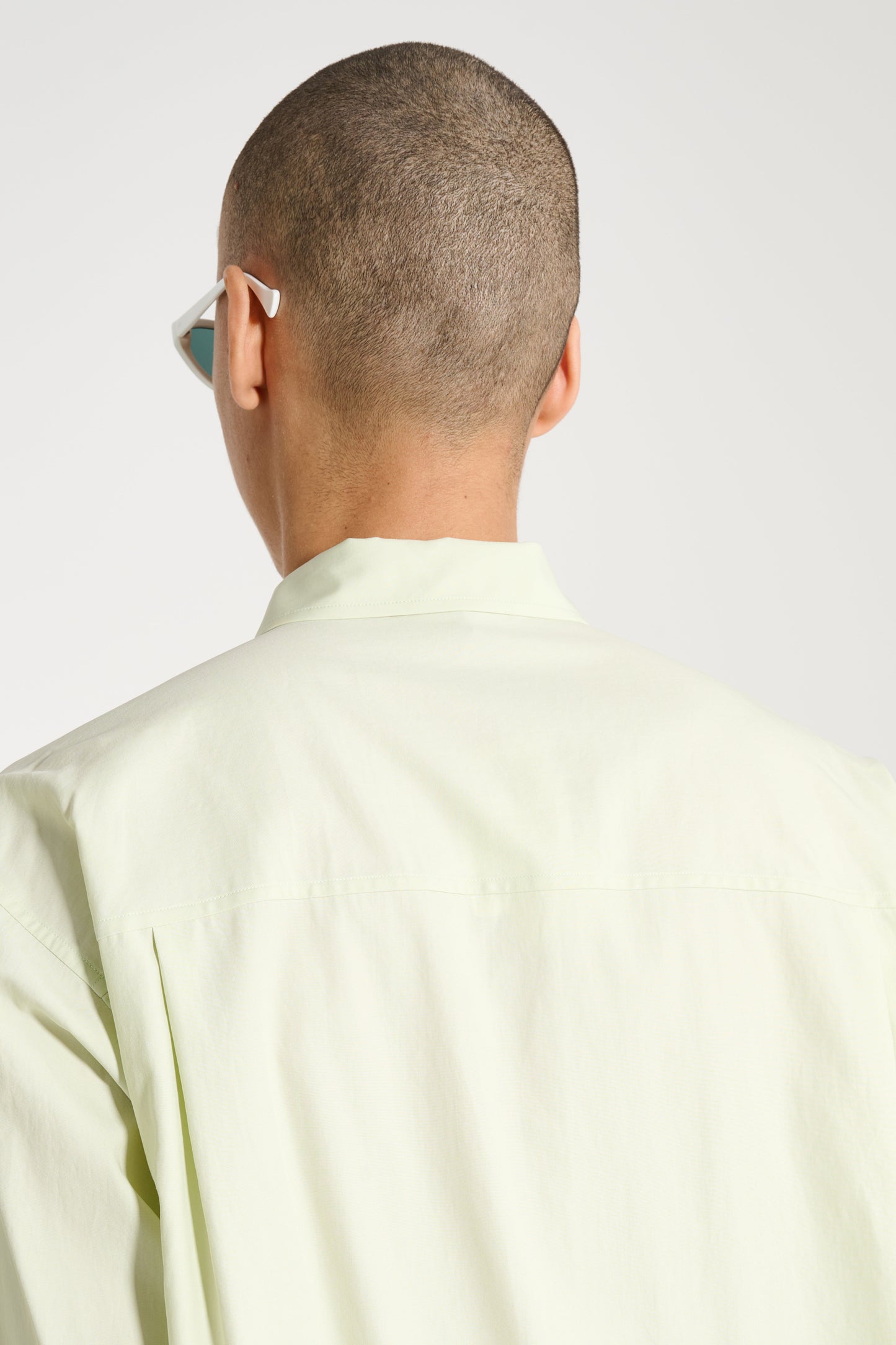 Auralee Washed Finx Twill Big Half Sleeved Shirt Light Green