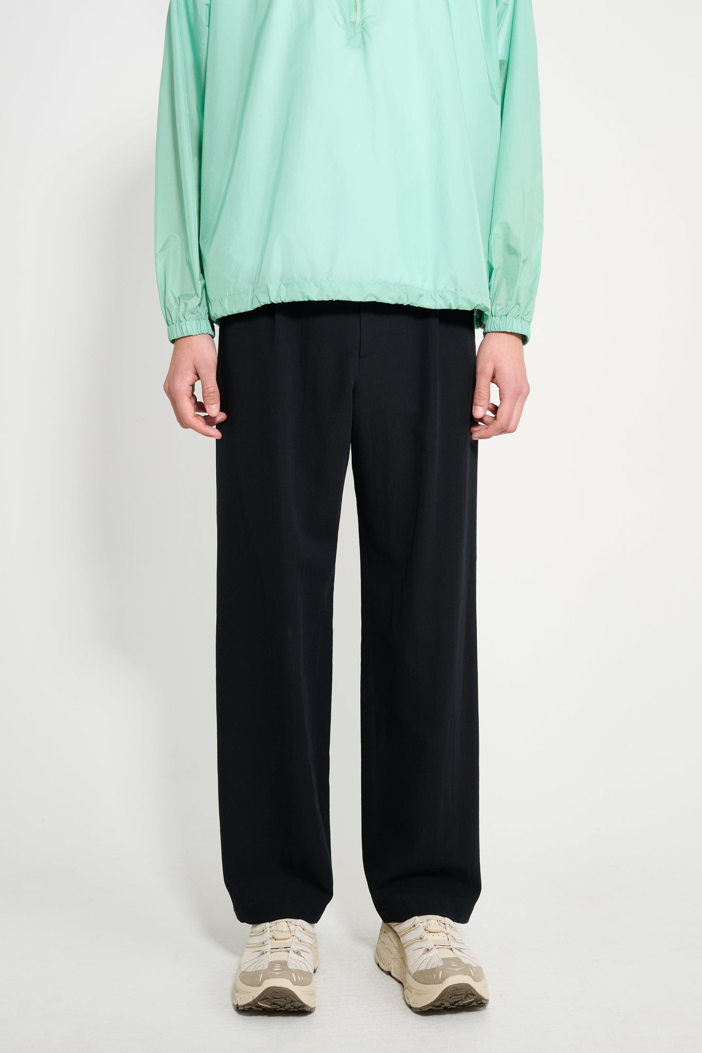 Auralee Light Cotton Wool Viyella Slacks Black