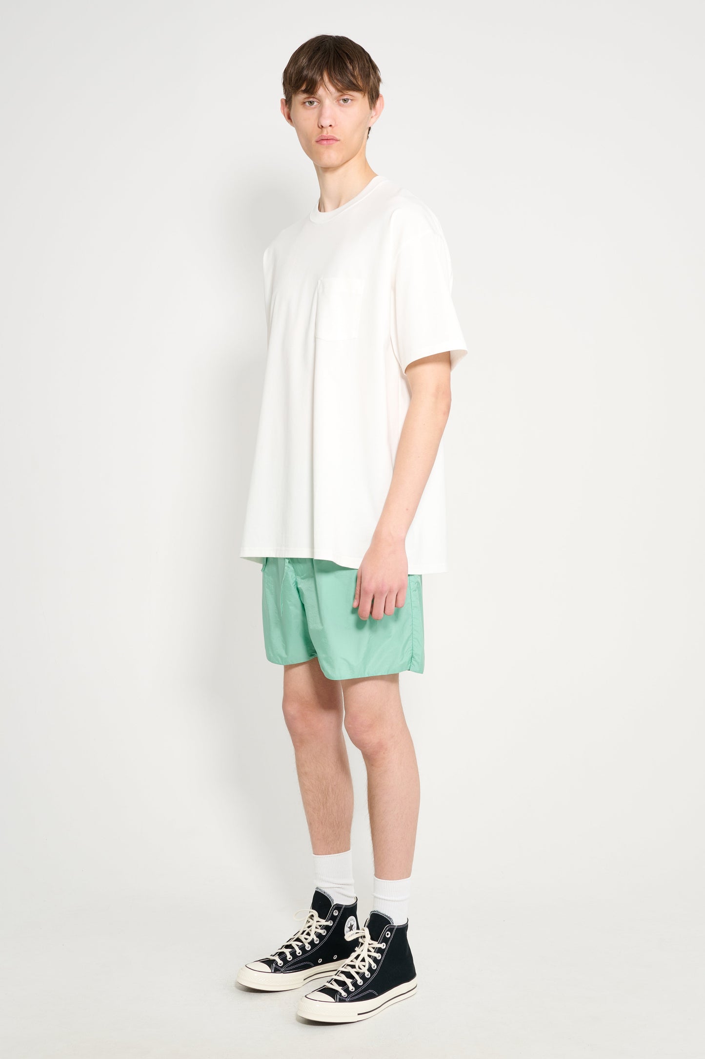 Auralee Light Sheer Nylon Shorts Jade Green