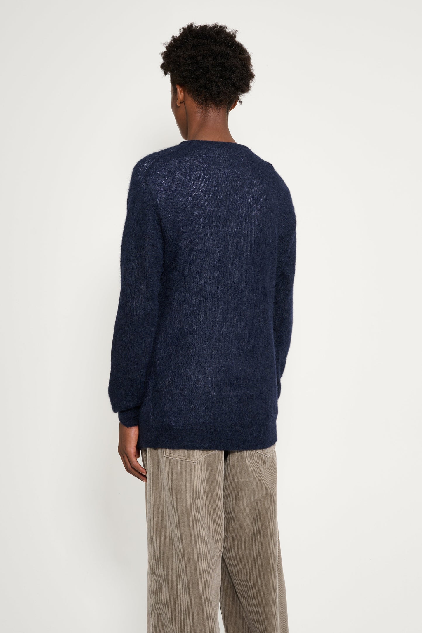 Auralee Baby Suri Alpaca Sheer Knit P/O Navy