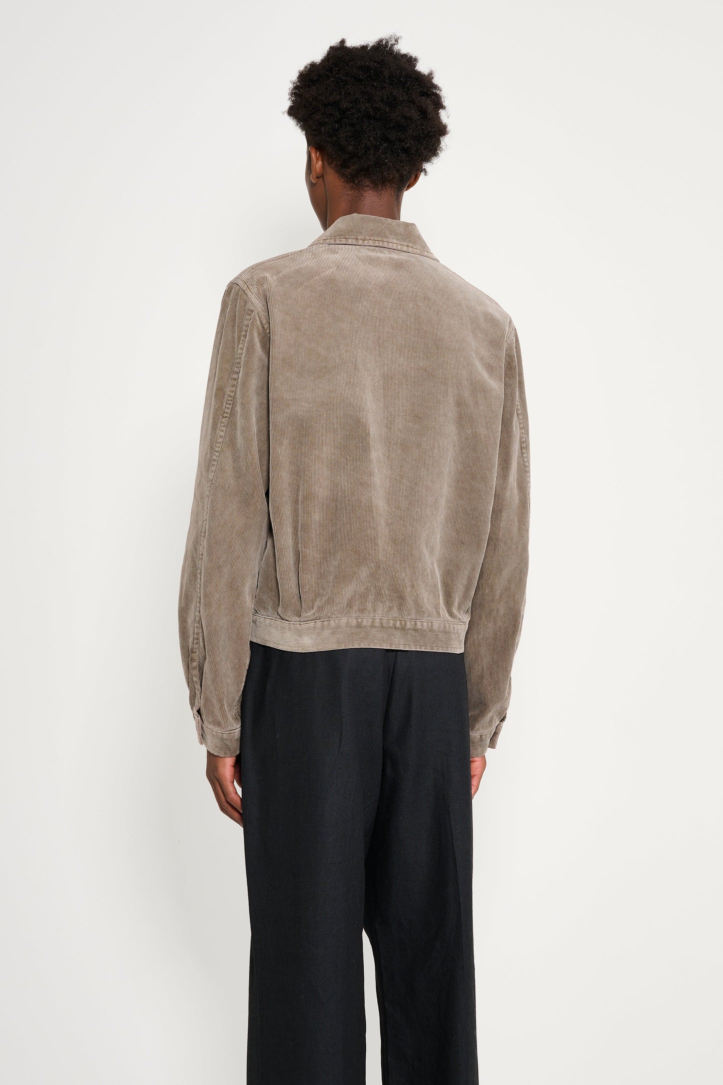 Auralee Pigment Dyed Finx Corduroy Blouson Olive Brown