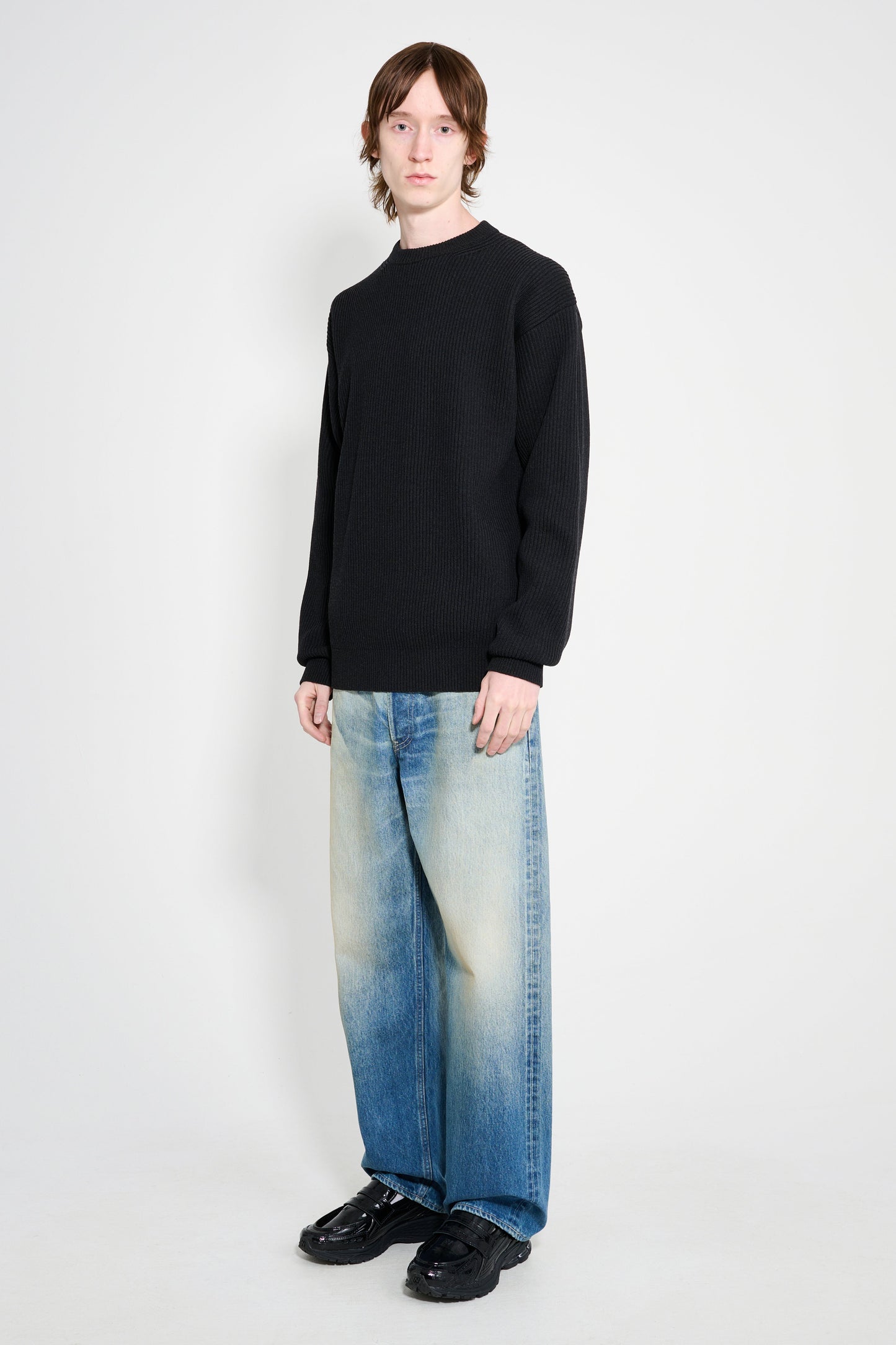 Auralee Selvedge Faded Heavy Denim Wide Pants Faded Indigo