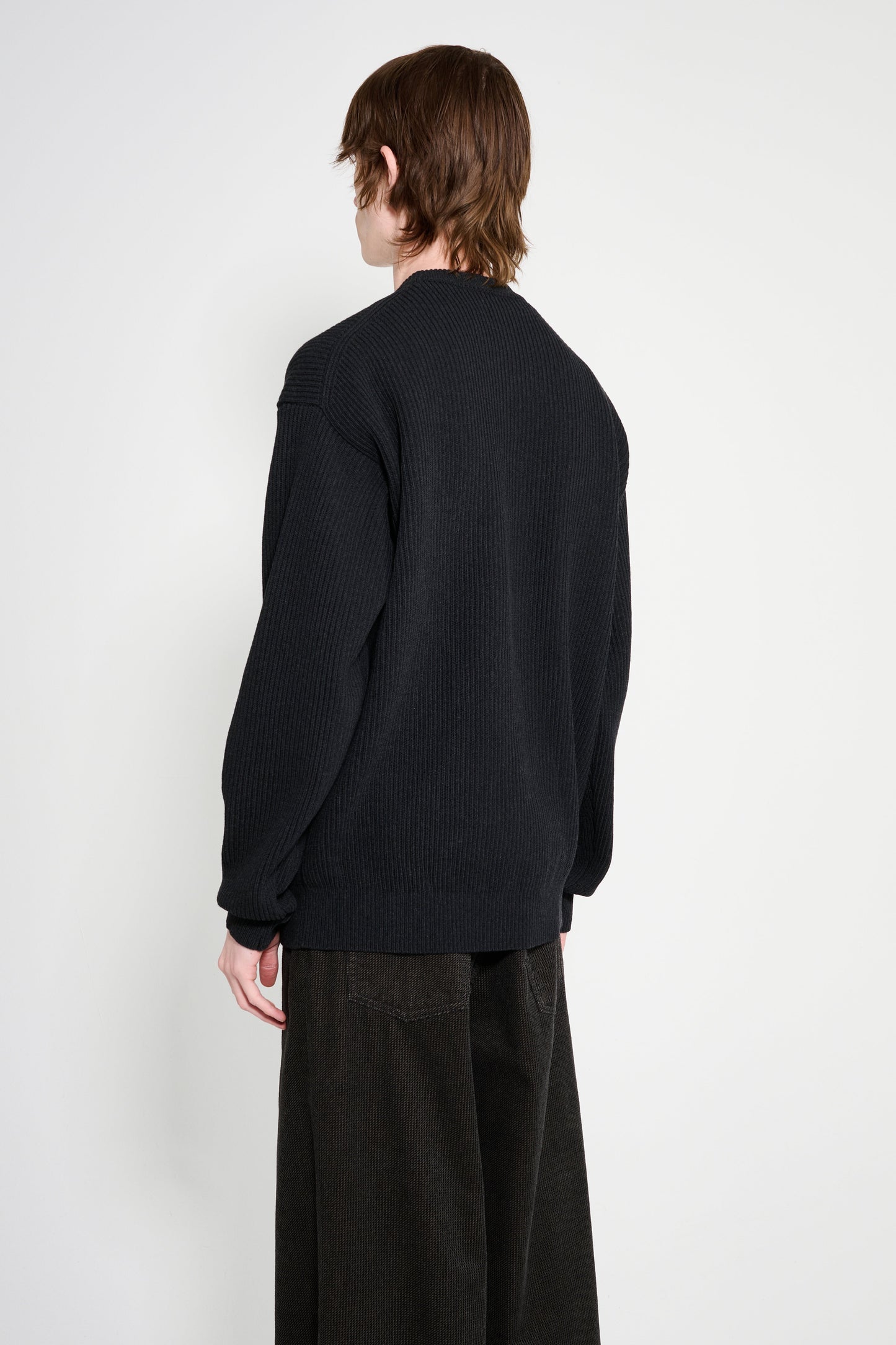 Auralee Super Fine Wool Rib Knit Pullover Black