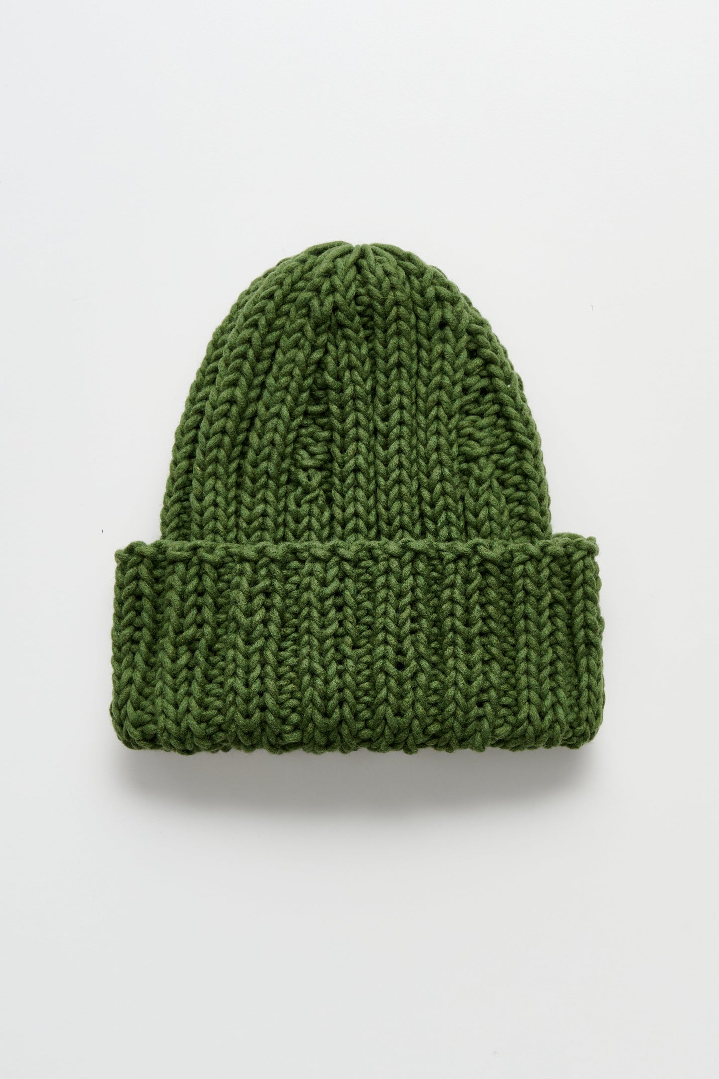Auralee Wool Cashmere Felted Hand Knit Beanie Olive