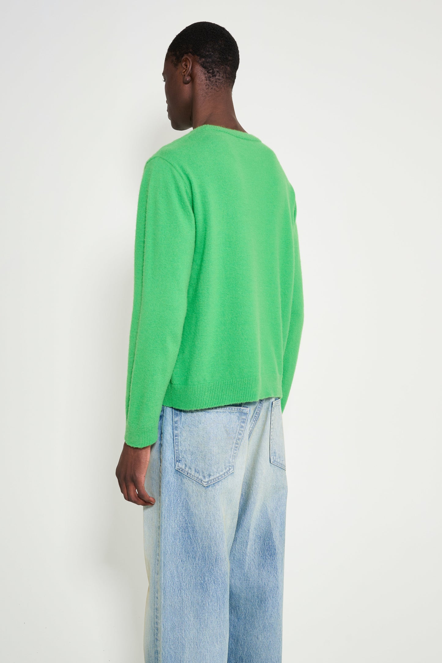 Auralee Brushed Cashmere Cotton Knit P/O Green