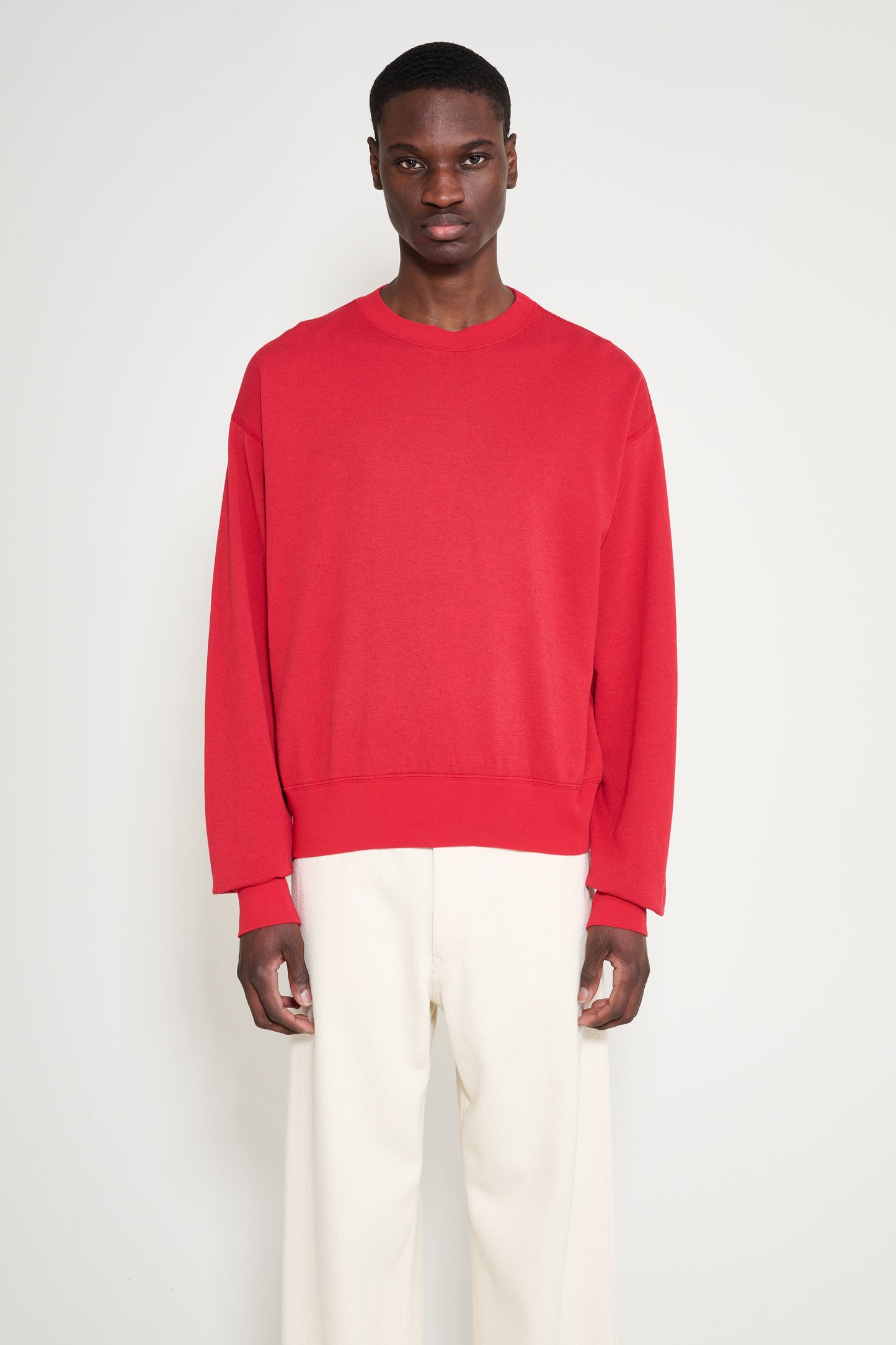 Auralee High Twist Light Sweat P/O Red