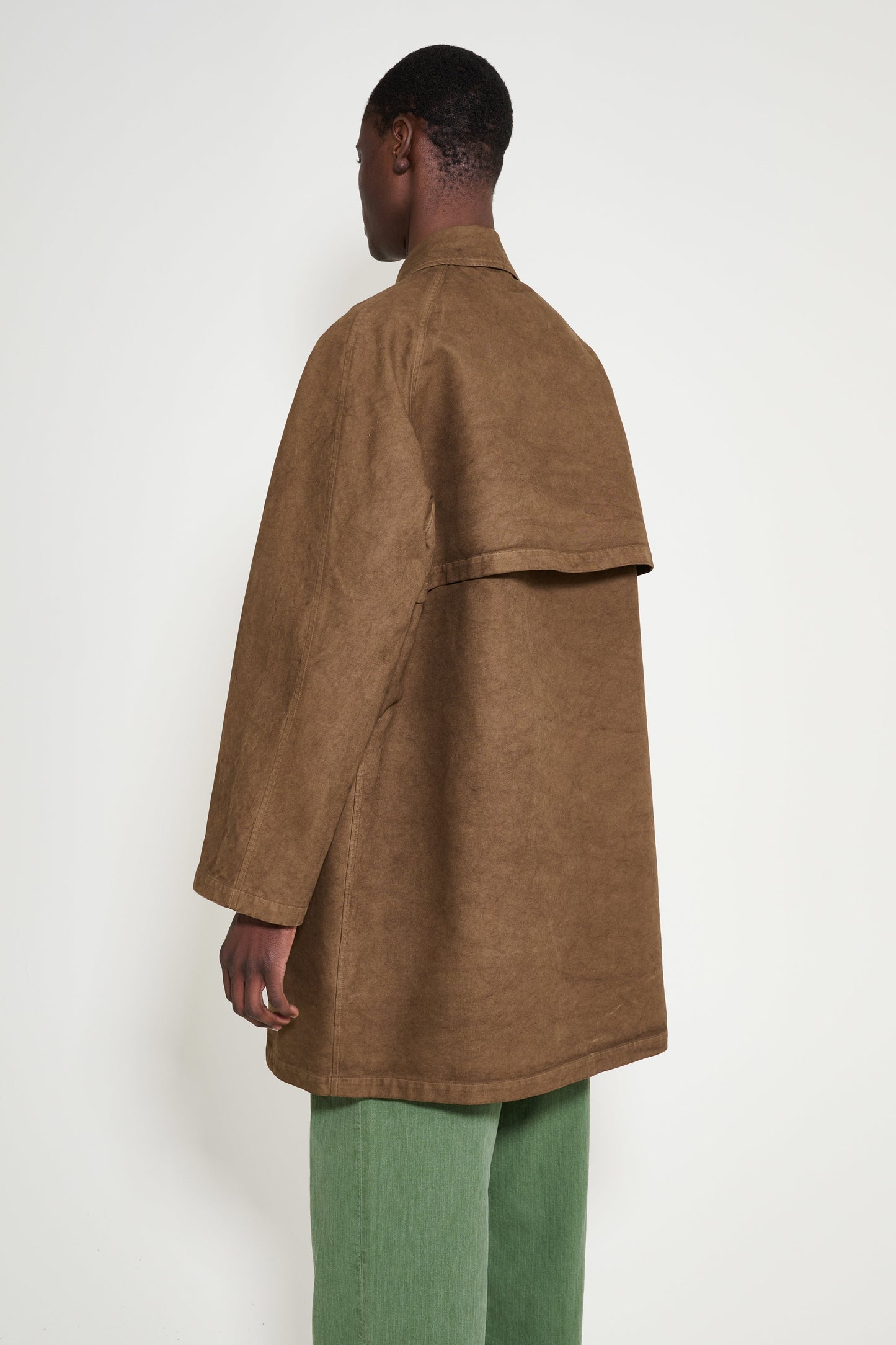 Auralee Garment Dyed Organic Cotton Heavy Twill Short Coat Dark Brown