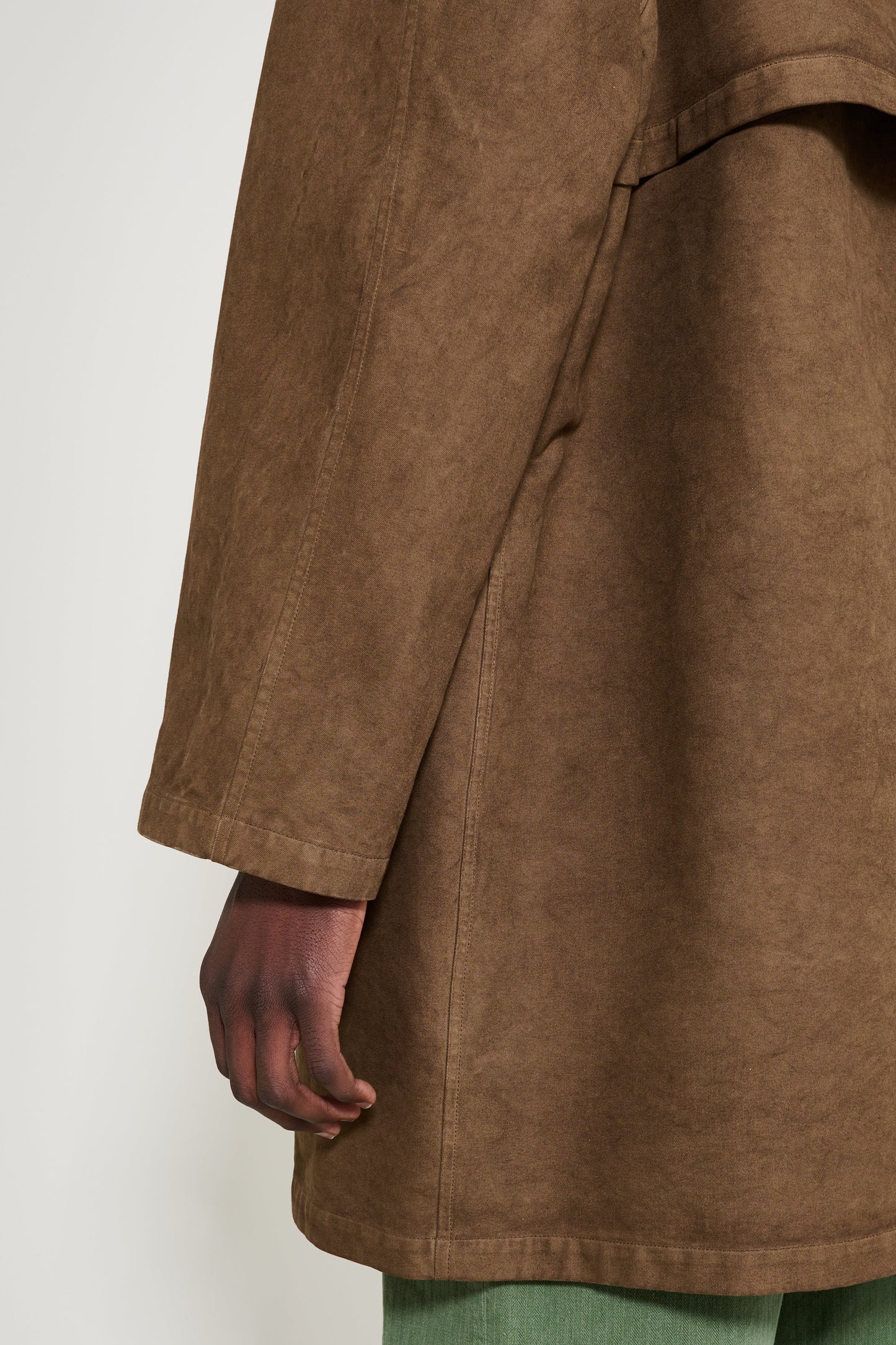 Auralee Garment Dyed Organic Cotton Heavy Twill Short Coat Dark Brown