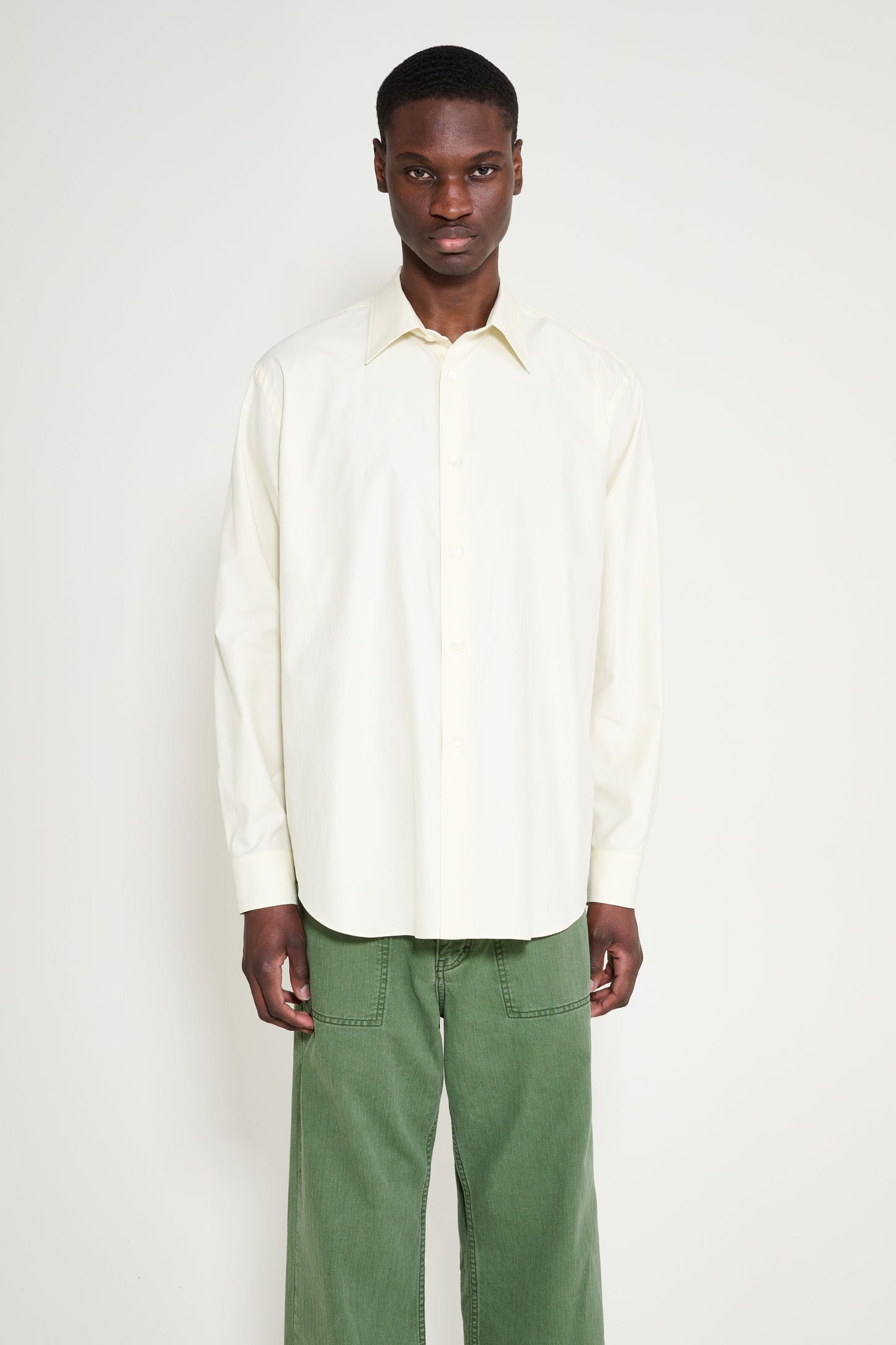 Auralee Washed Finx Twill Shirt Vanilla