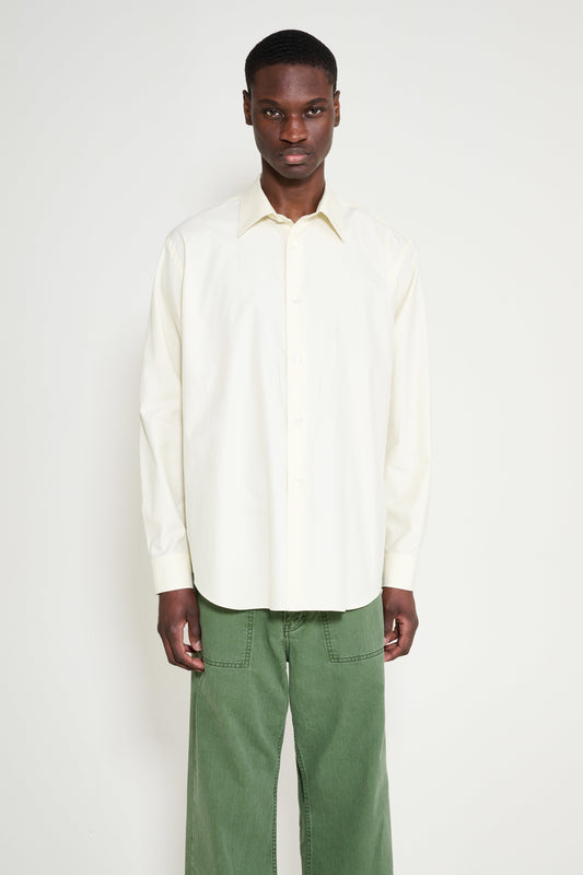 Auralee Washed Finx Twill Shirt Vanilla