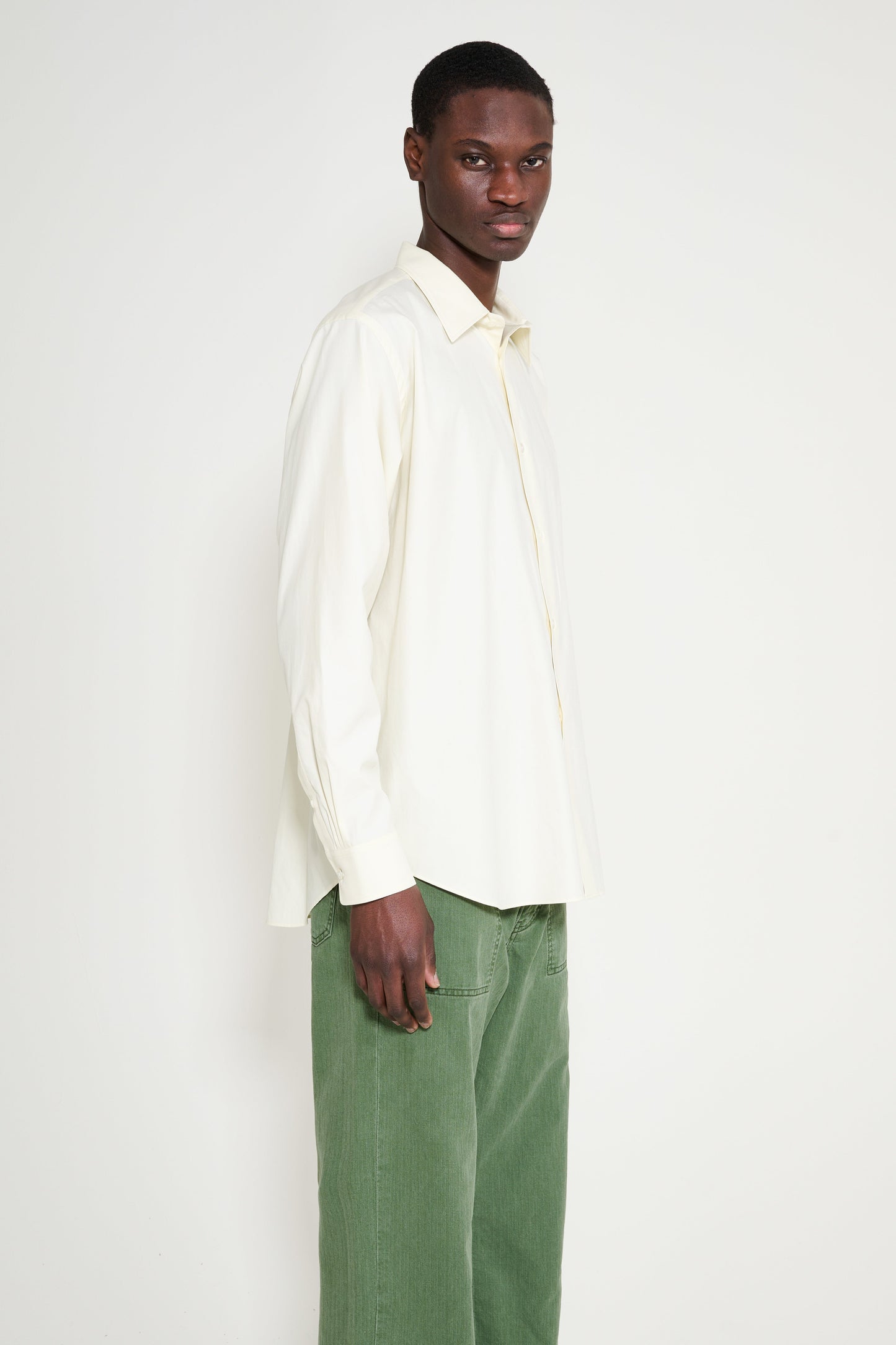 Auralee Washed Finx Twill Shirt Vanilla