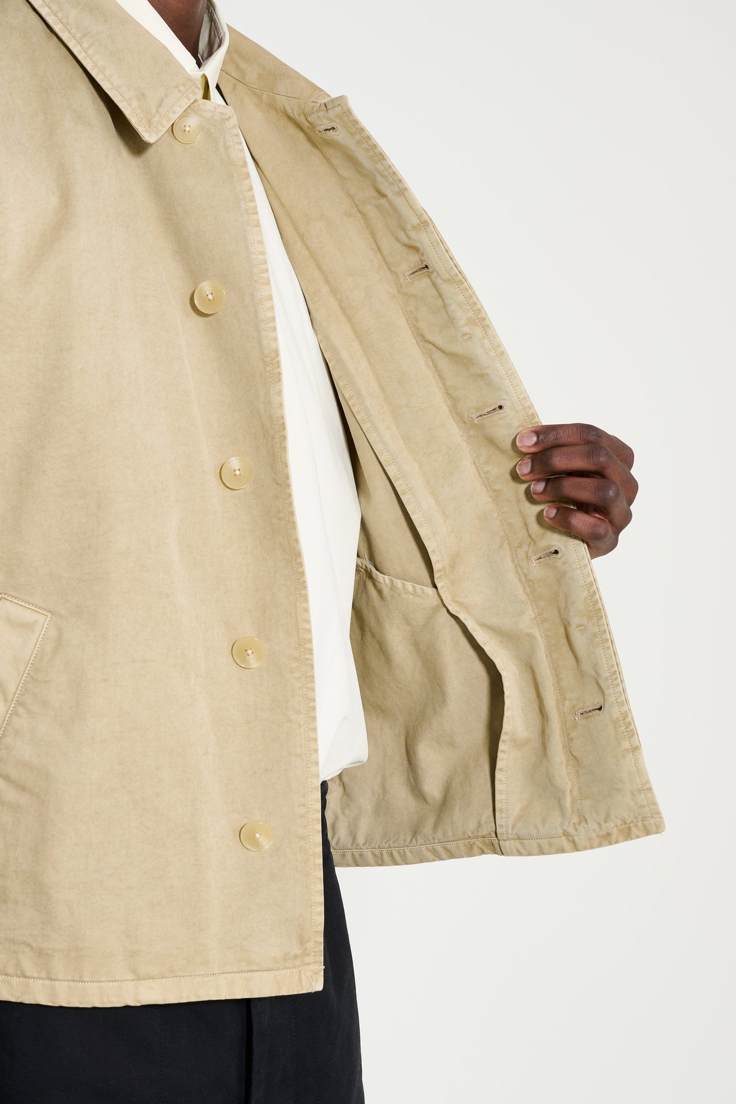 Auralee Garment Dyed Finx Light Chino Jacket Beige