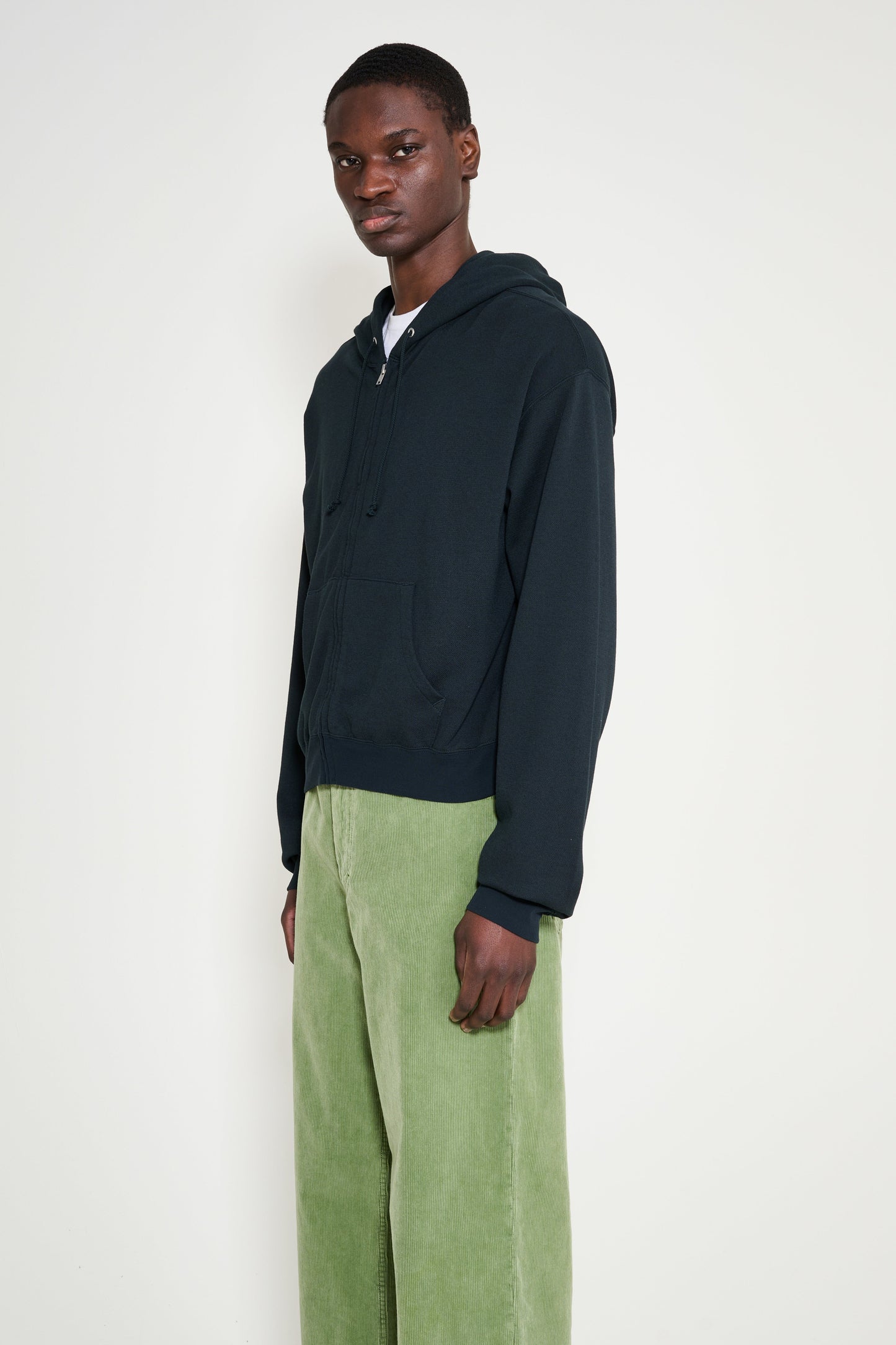 Auralee High Twist Light Sweat Zip Parka Ink Black