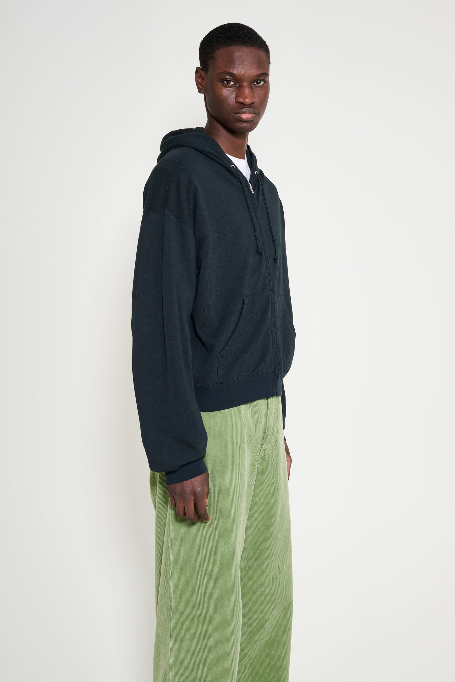 Auralee High Twist Light Sweat Zip Parka Ink Black