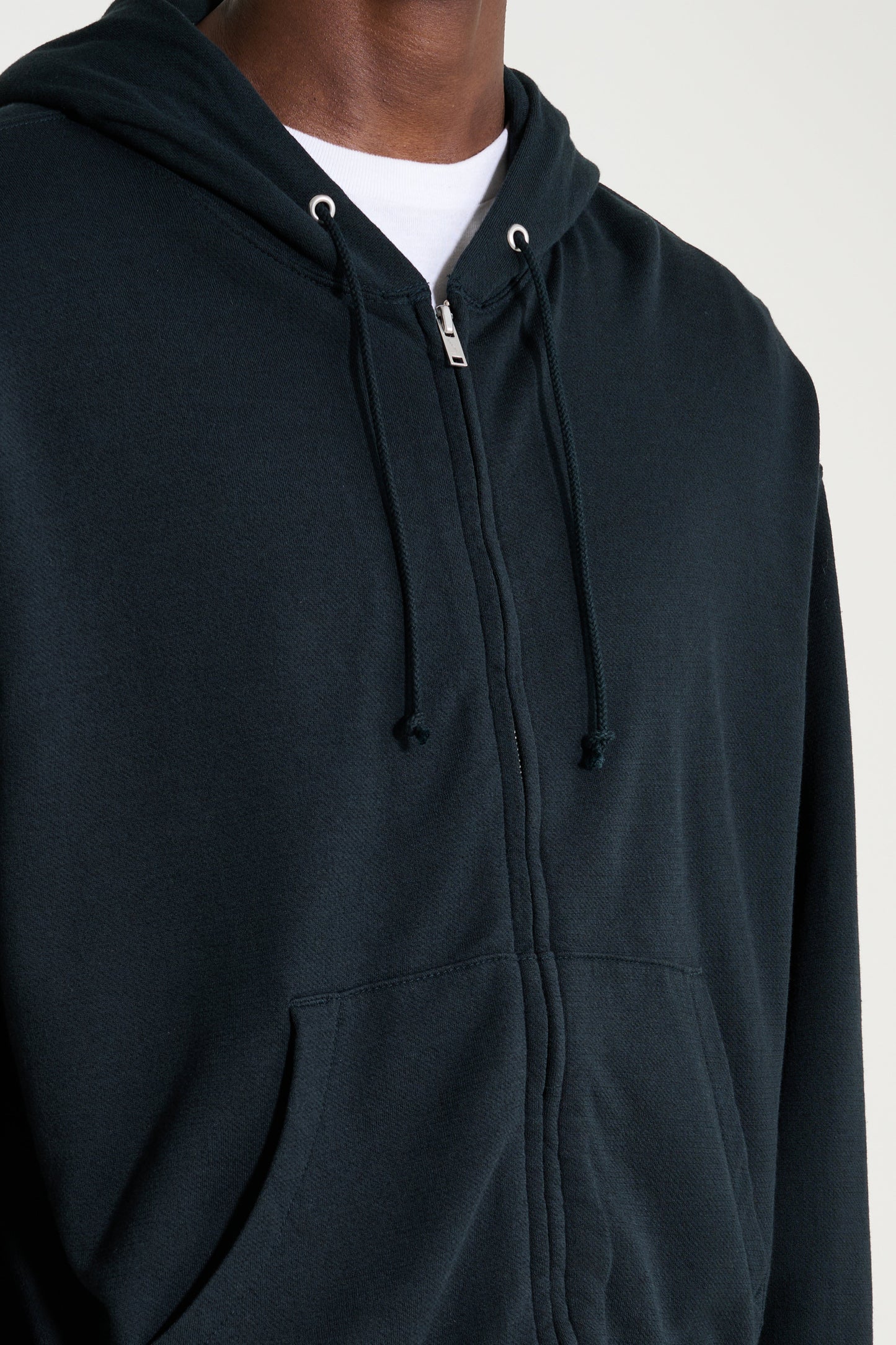 Auralee High Twist Light Sweat Zip Parka Ink Black