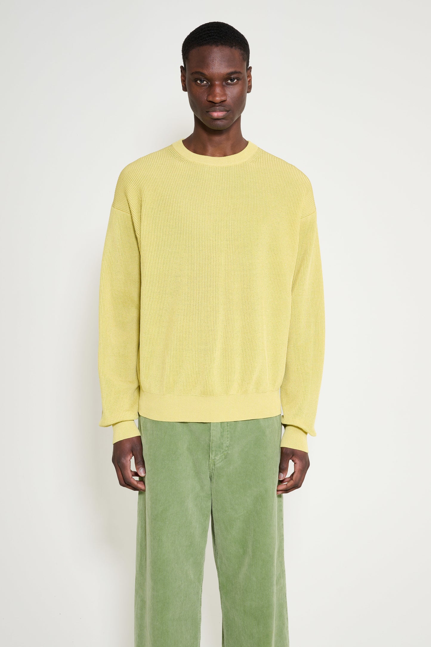 Auralee Flat Yarn Rib Knit P/O Dusty Yellow
