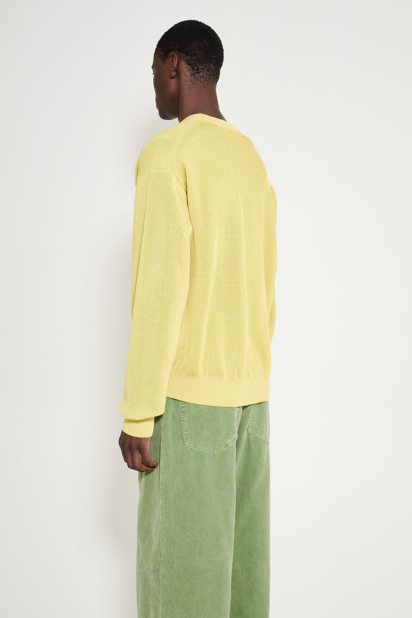 Auralee Flat Yarn Rib Knit P/O Dusty Yellow