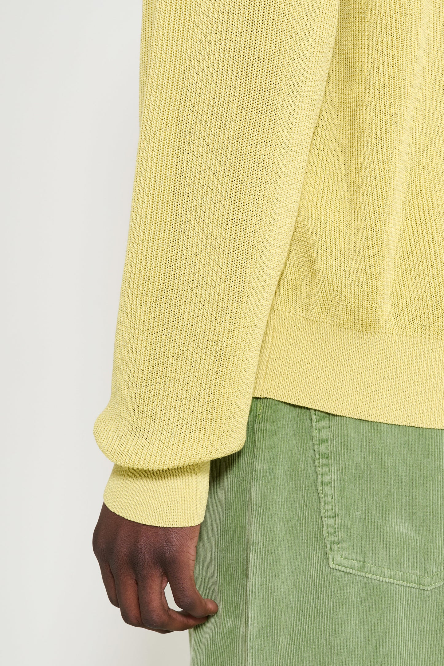 Auralee Flat Yarn Rib Knit P/O Dusty Yellow