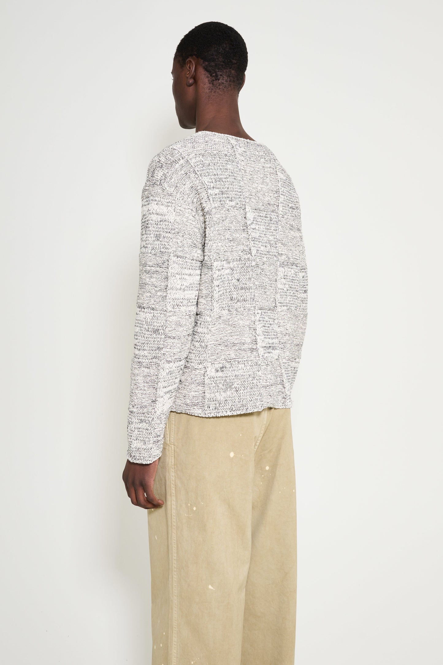 Auralee Structured Cotton Linen Boat Neck P/O Off White / Black