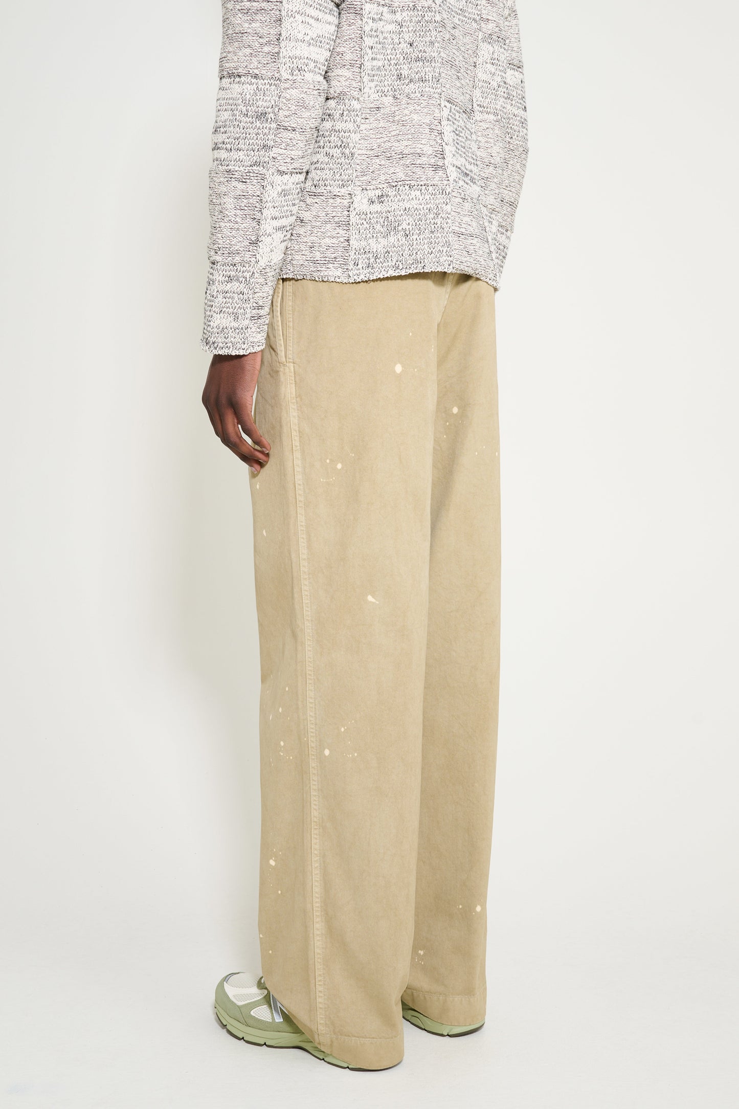 Auralee Garment Dyed Finx Light Chino One-Tuck Wide Pants Beige