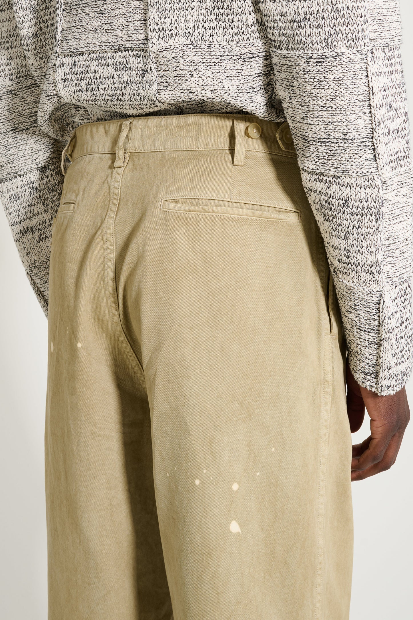 Auralee Garment Dyed Finx Light Chino One-Tuck Wide Pants Beige