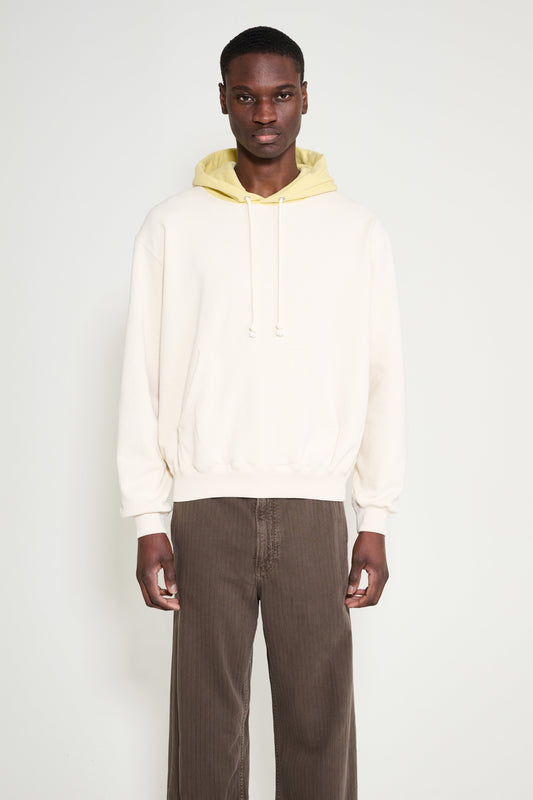 Auralee Smooth Soft BD Sweat P/O Parka Smoky White / Light Yellow