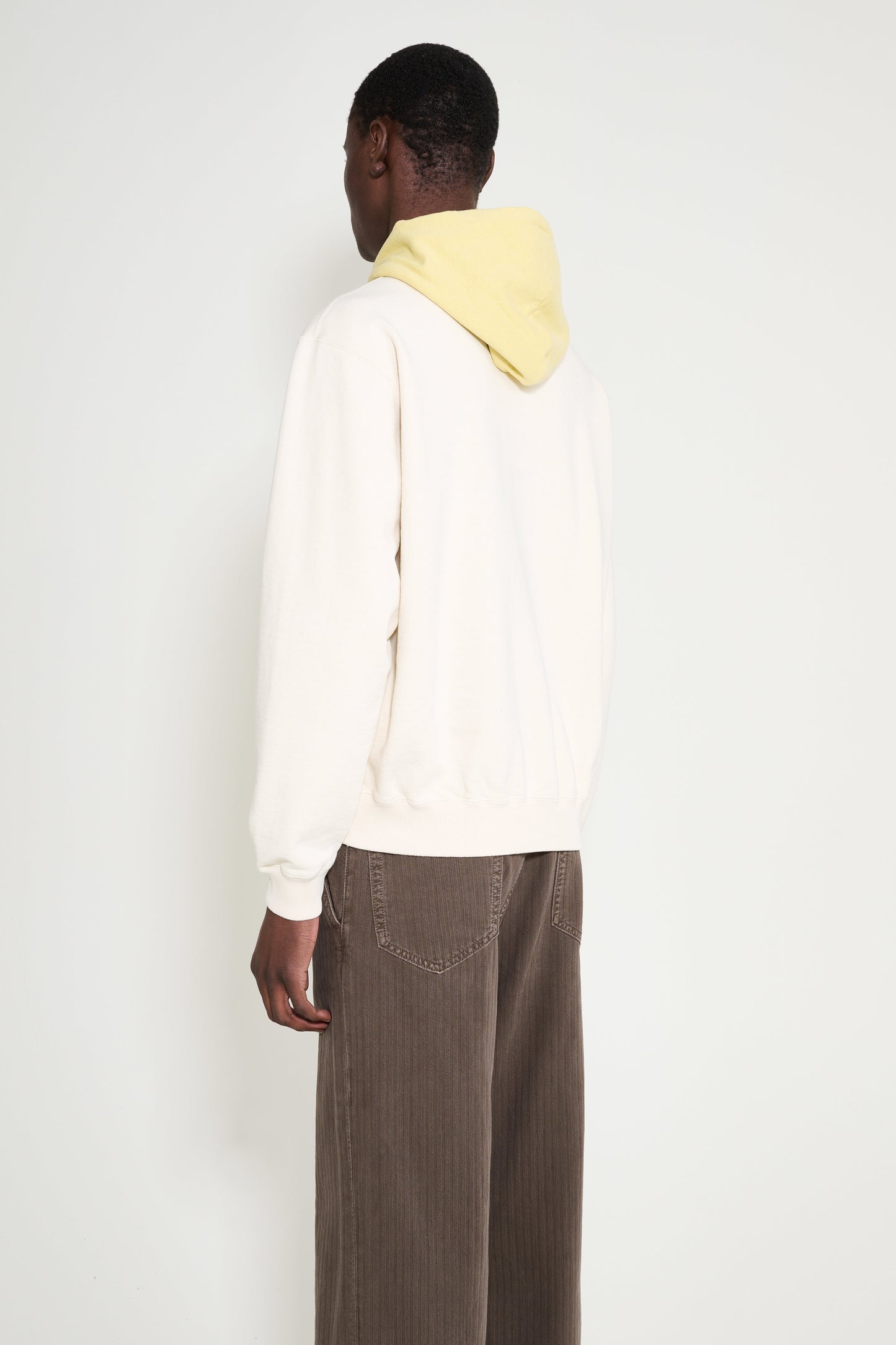 Auralee Smooth Soft BD Sweat P/O Parka Smoky White / Light Yellow