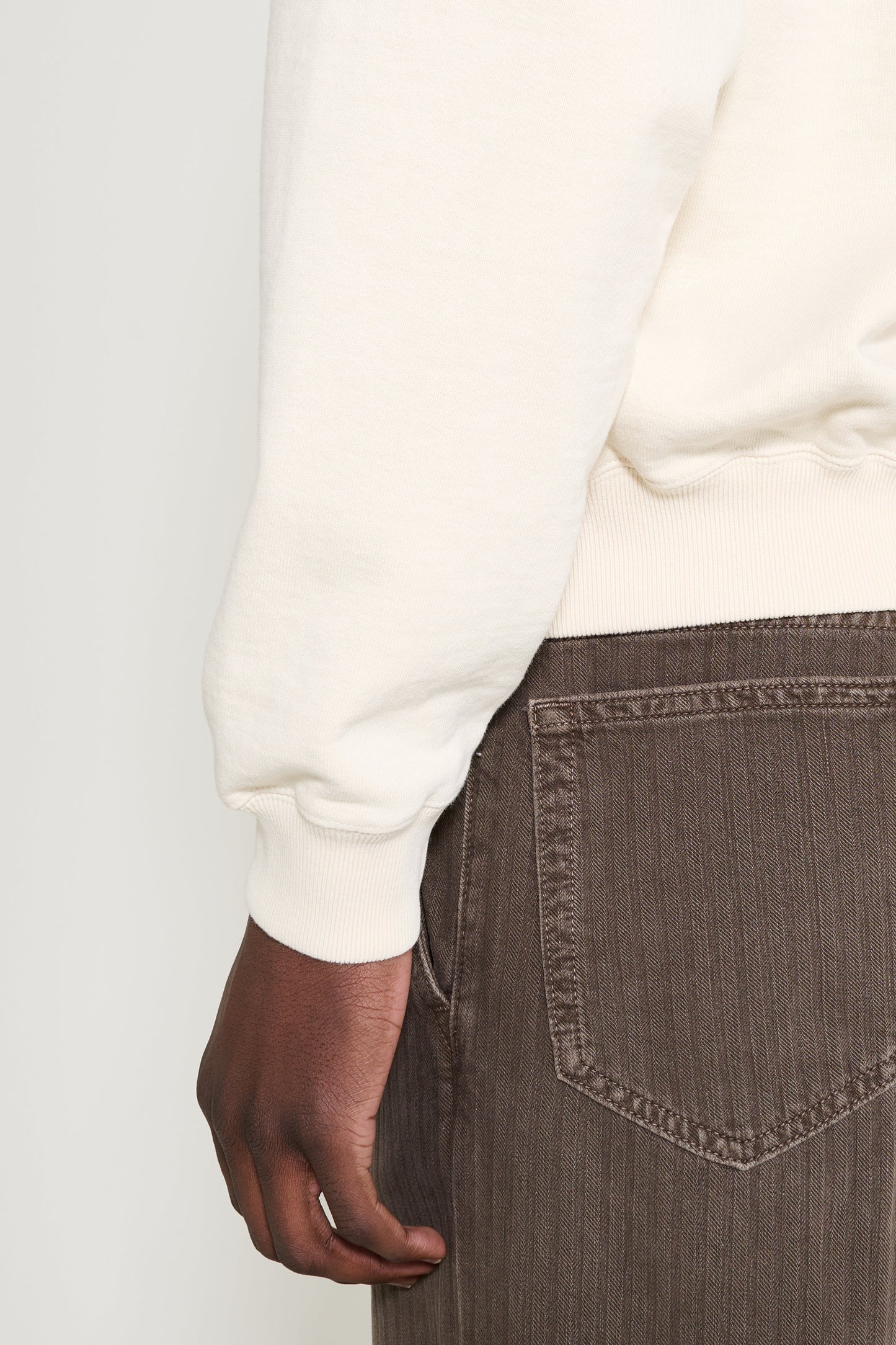 Auralee Smooth Soft BD Sweat P/O Parka Smoky White / Light Yellow