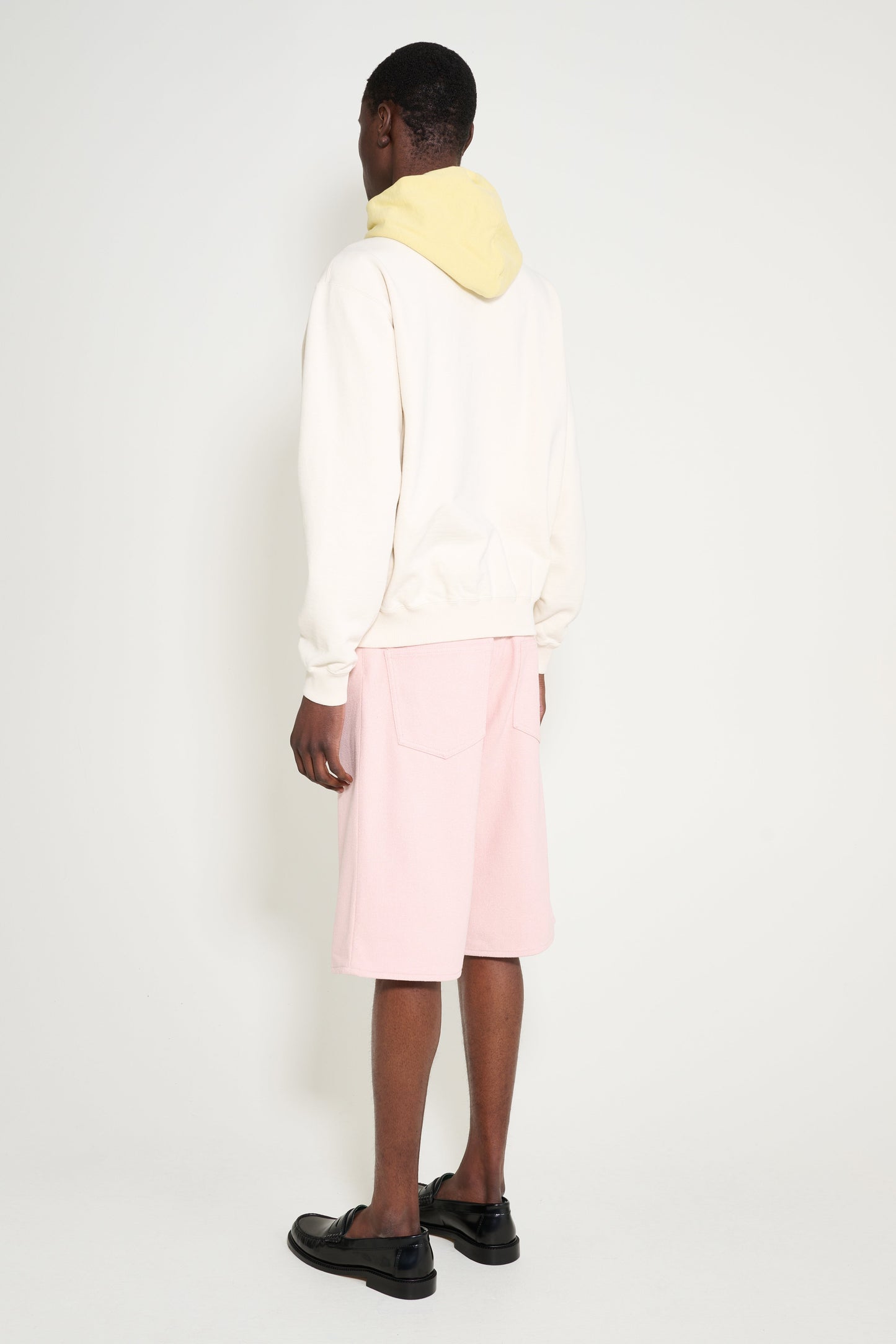 Auralee Silk Nep Denim 5P Wide Shorts Dusty Pink