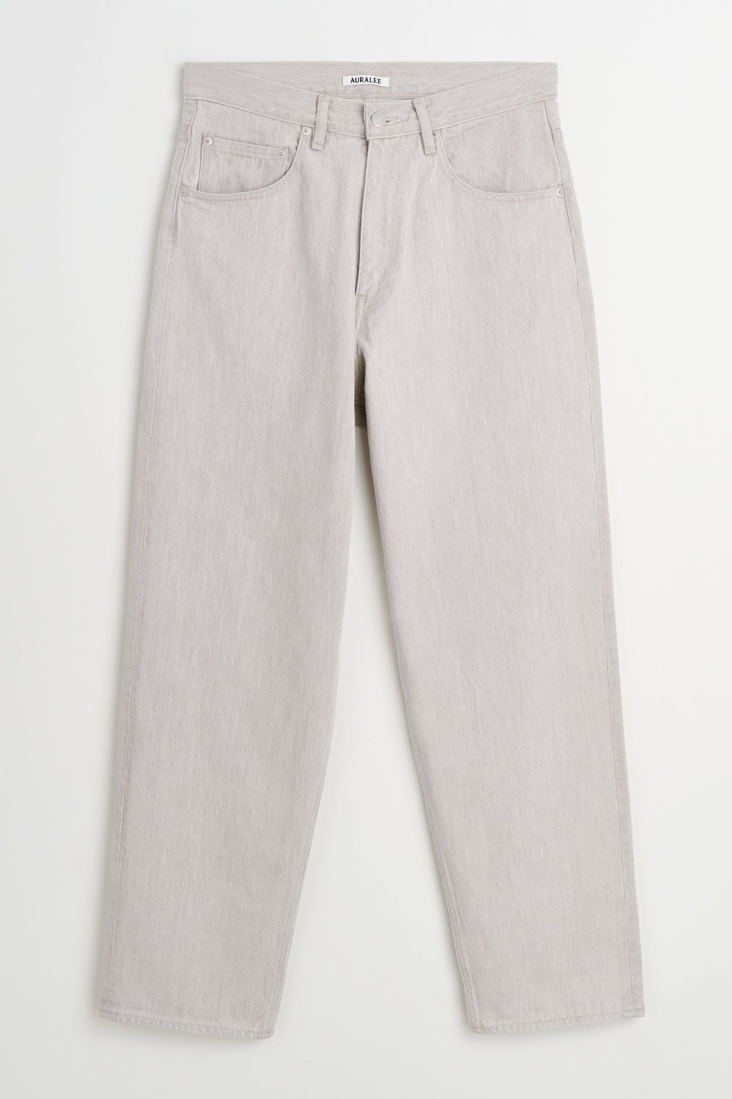 Auralee Faded Hard Twist Denim Wide Pants Brown / Light Grey