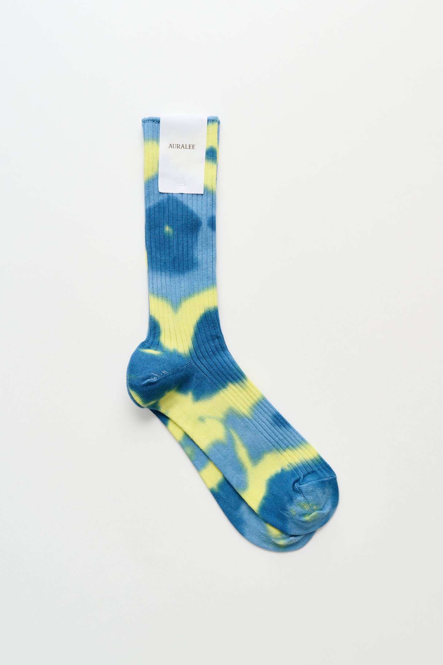 Auralee Giza High Gauge Tie-Dye Socks Yellow / Blue