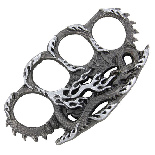 Dragon Flames Serpent Knuckle Duster Belt Buckle