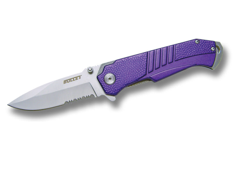BULLET Spring Assisted Opening Knife - Purple - TOPHATTER'S ARMORY DEALS
