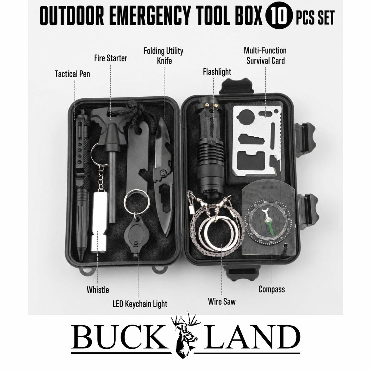 Buckland - Field Kit Pro 10-Piece Survival Set
