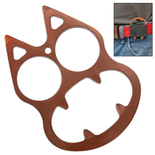 Copper Finish Cat Face Evil Personal Defense Mini Knuckle