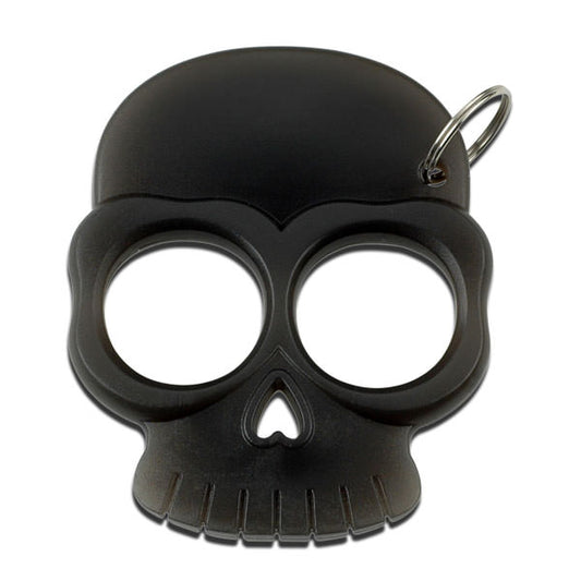 Two Finger Black Self Defense Skull Knuckle Keychain
