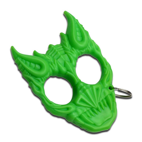 Green Hard Plastic Demonic Knuckle Defense Keyring - TOPHATTER'S ARMORY DEALS
