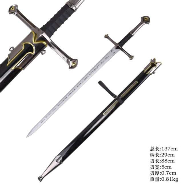 Lord Of The Rings - Comic Con Edition Anduril, Cosplay Safe Wood