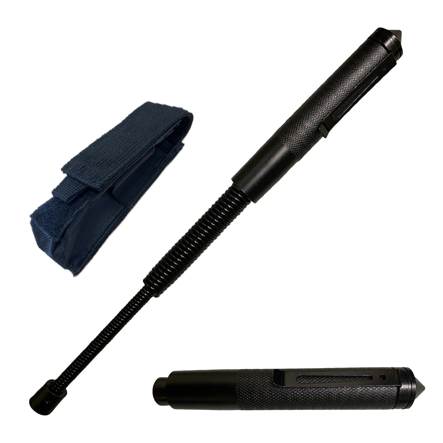 12" Expandable Stainless Steel Spring Coil Baton with Glass Breaker