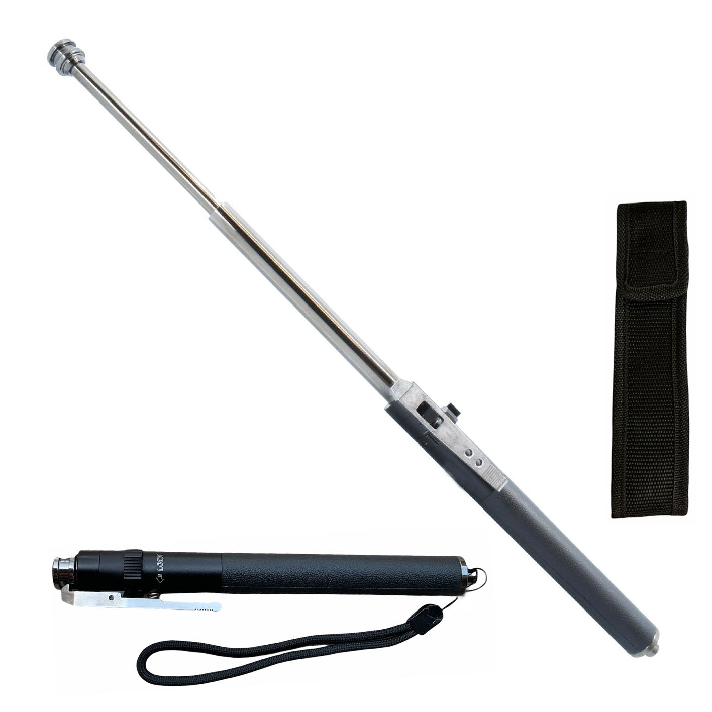 16 Inch Self Defense Automatic Expandable Steel Baton