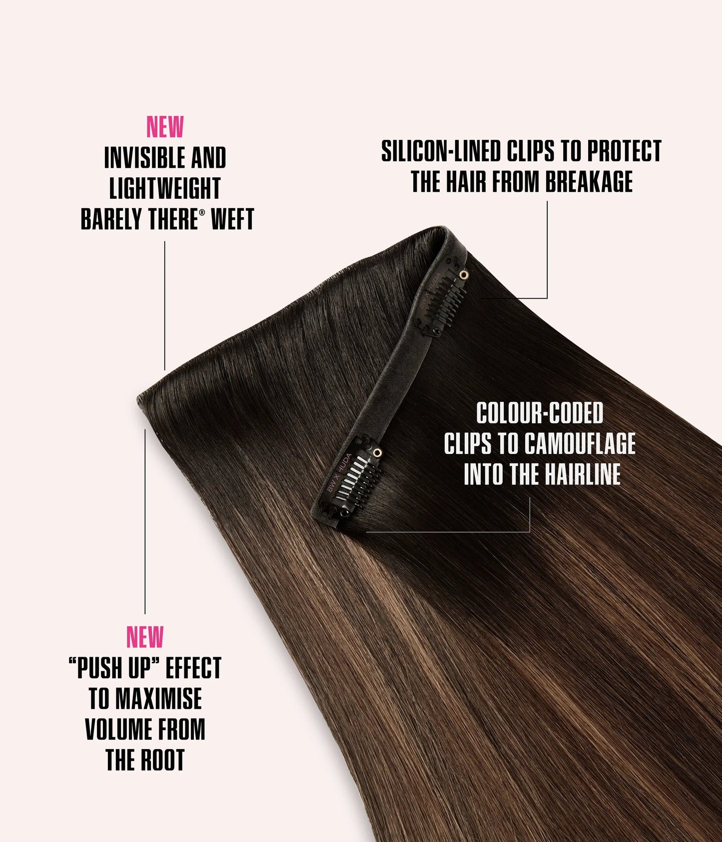 Beauty Works Barely There Clip ins - Midnight Kohl