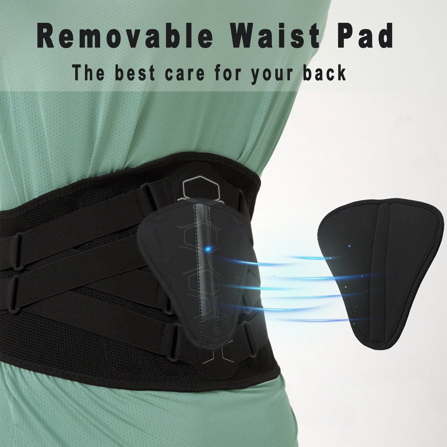 Back Brace for Lower Back Pain Relief with Pulley System Black, XL