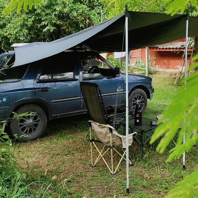 Bat Shape Car Side Awning Waterproof Rear Shelter Tent (Black)